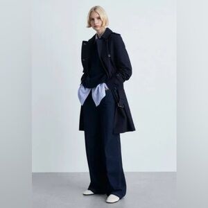 Patrizia Pepe Elegant Navy Wool Coat for Women